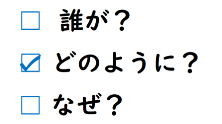 誰が、どのように、なぜのイメージ画像