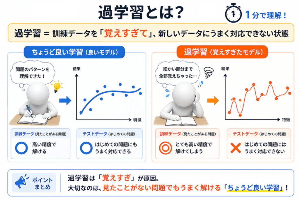 過学習のイメージまとめ画像