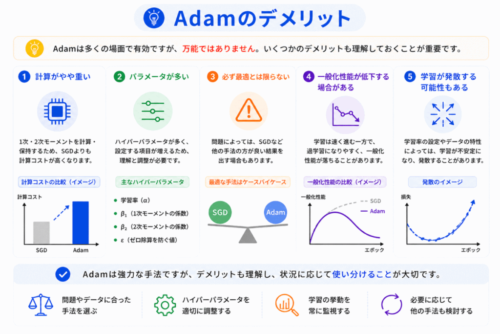 Adamのデメリットのイメージ画像