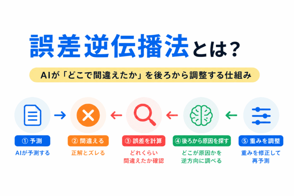 誤差逆伝播法とは?のイメージ画像