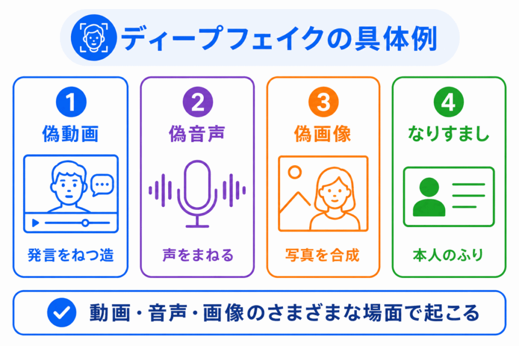 ディープフェイクの具体例のイメージ画像