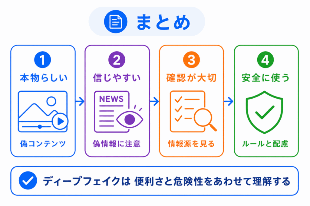 ディープフェイクとは?のまとめのイメージ画像