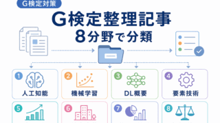 【G検定対策】G検定整理記事を8分野で分類|苦手分野から学べる記事一覧