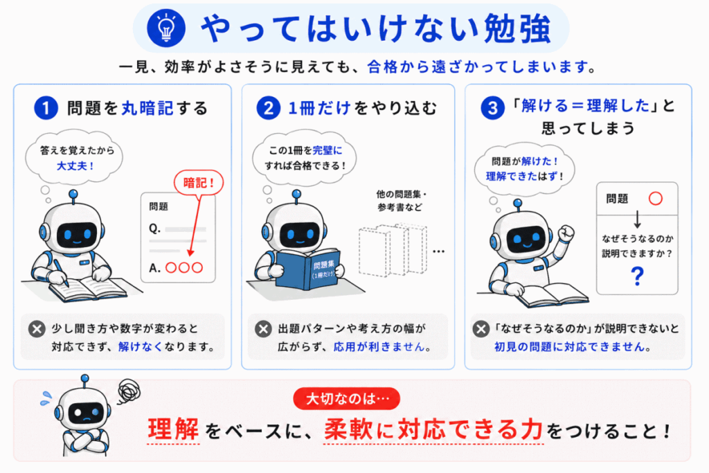G検定でやってはいけない勉強法のイメージ画像
