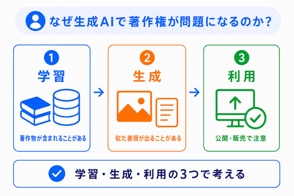 なぜ生成AIで著作権が問題になるのか?のイメージ画像