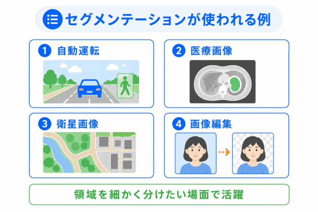 セグメンテーションが使われる例のイメージ画像
