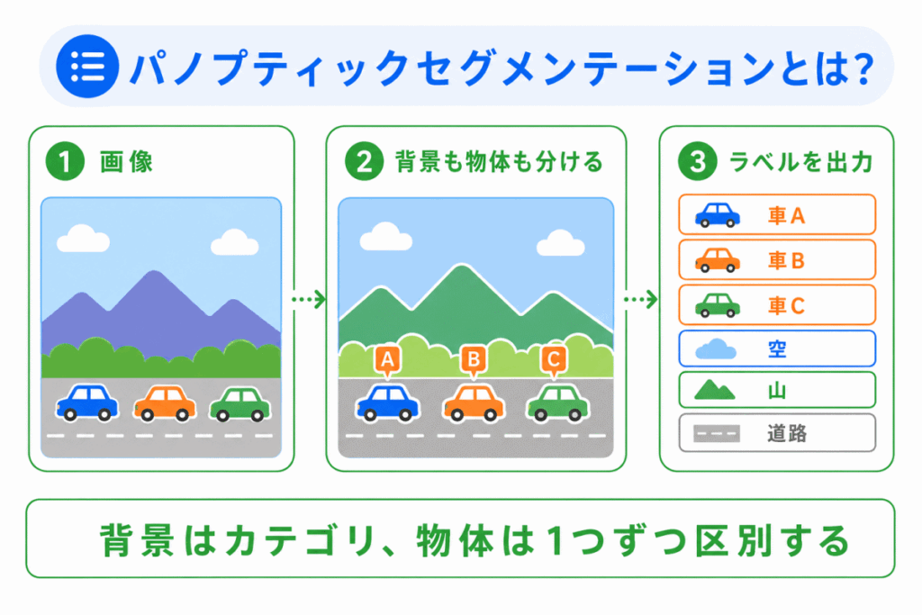 パノプティックセグメンテーションとは?のイメージ画像
