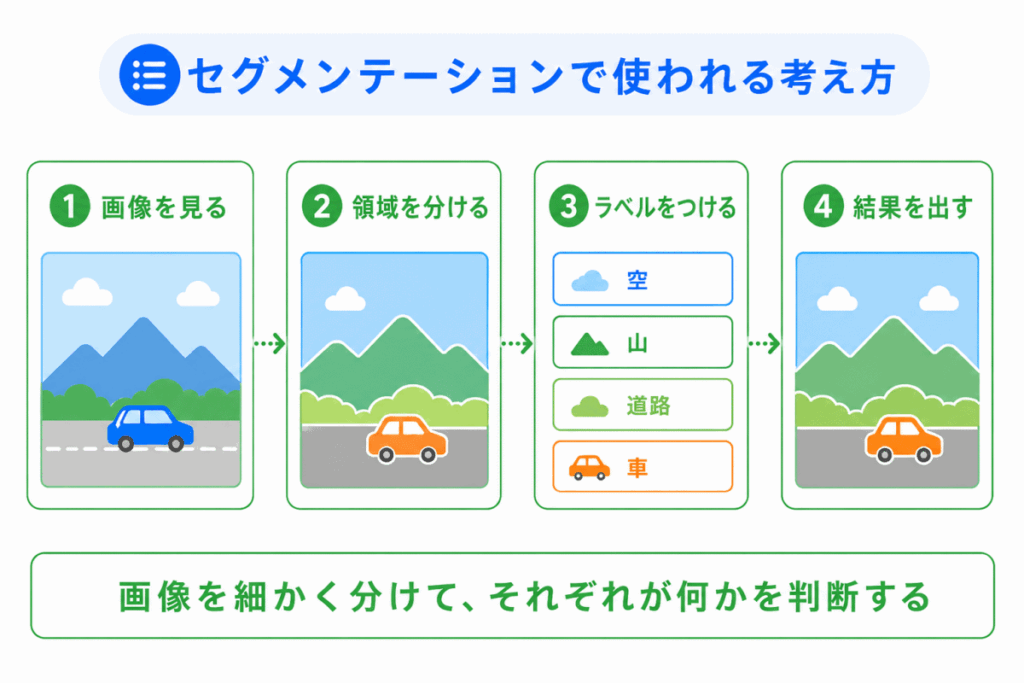 セグメンテーションで使われる考え方のイメージ画像