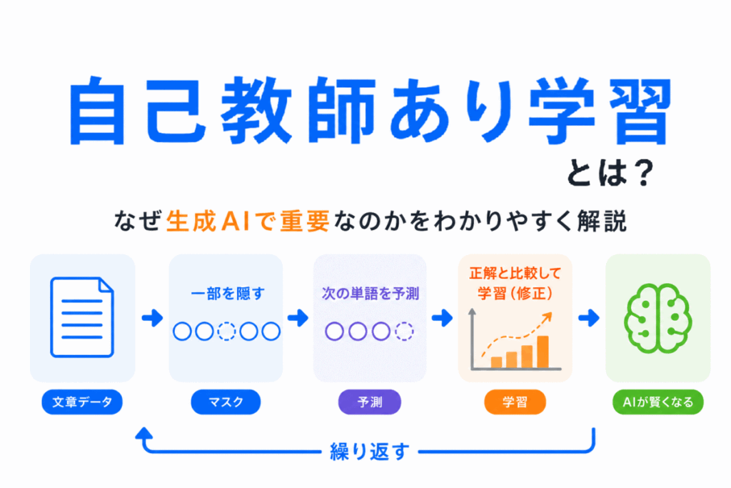 自己教師あり学習とは？のイメージ画像