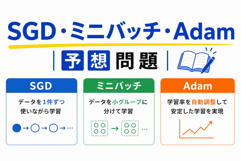 SGD・ミニバッチ・Adamのイメージ画像