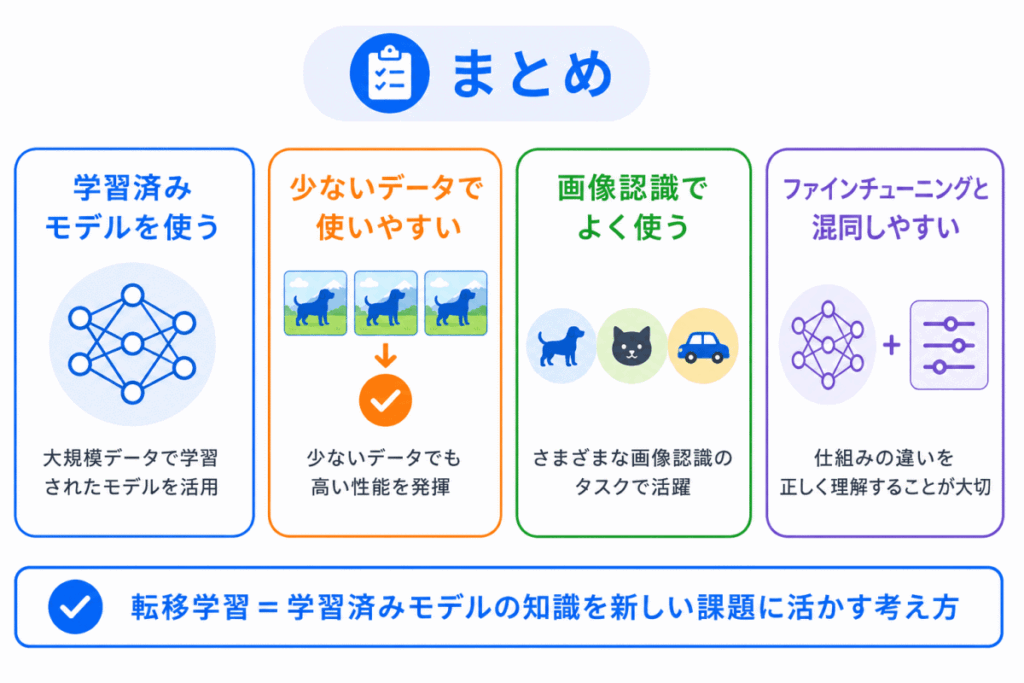 転移学習とは?のまとめのイメージ画像