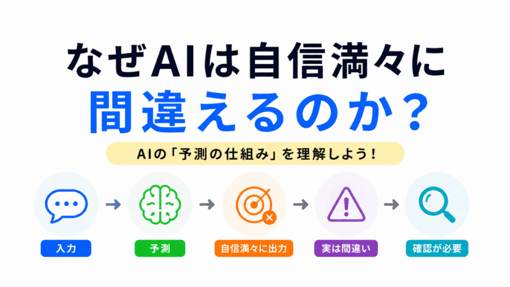 なぜAIは自信満々に間違えるのか？のイメージ画像