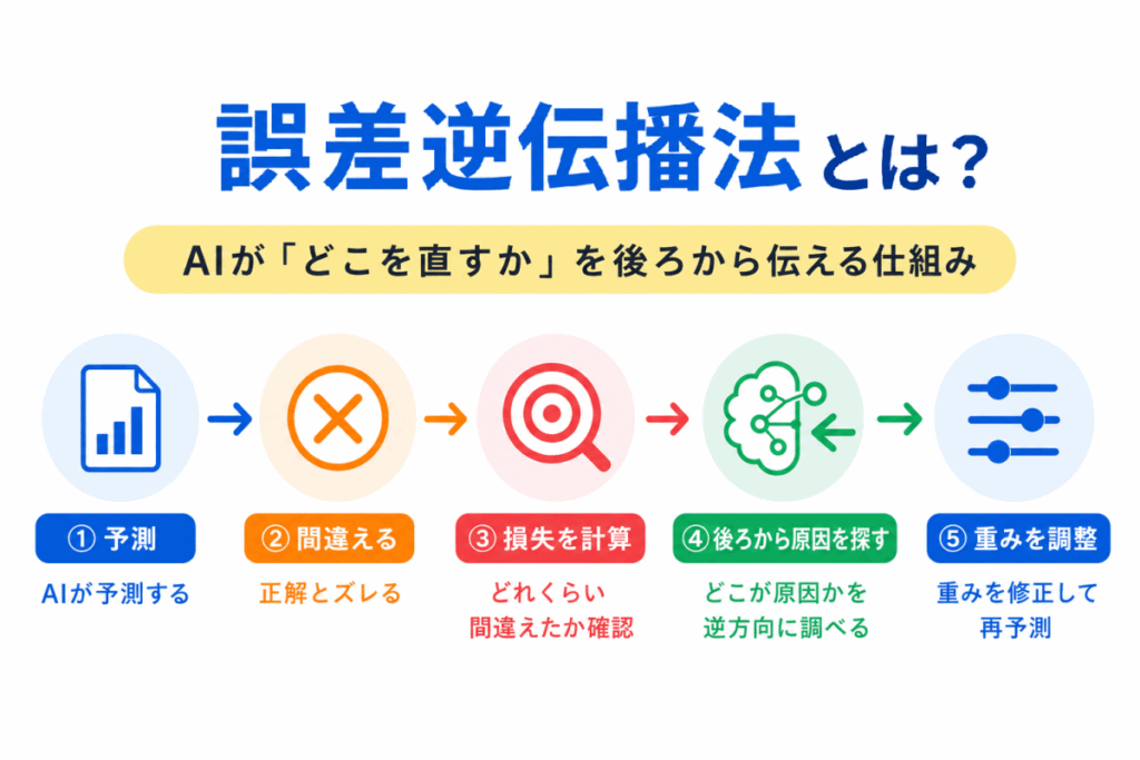 誤差逆伝播法とは?のイメージ画像