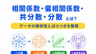 【G検定対策】相関係数・偏相関係数・共分散・分散とは?|データの関係性とばらつきをわかりやすく整理