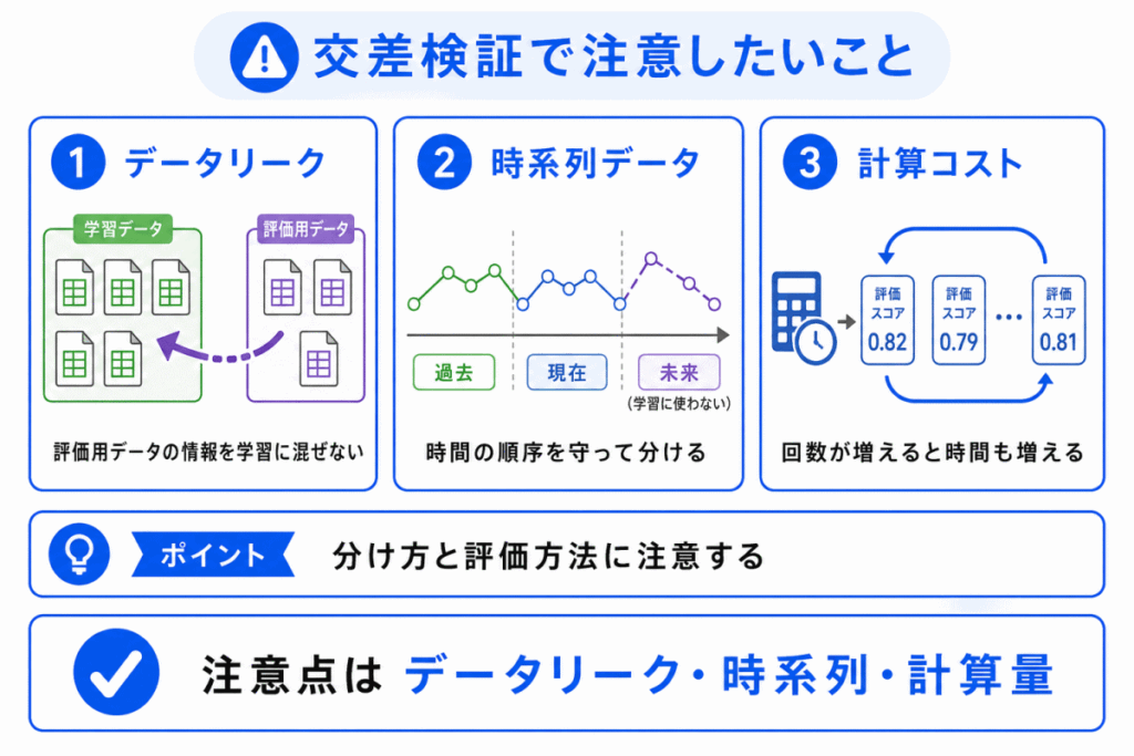 交差検証で注意したいことのイメージ画像