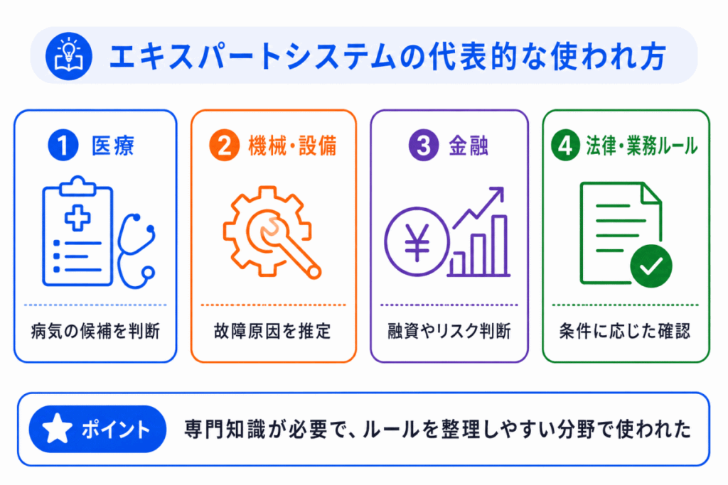 エキスパートシステムの代表的な使われ方のイメージ画像