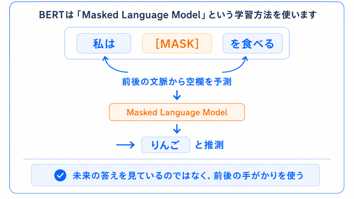 なぜBERTは「前後両方」を見ることができる?のイメージ画像