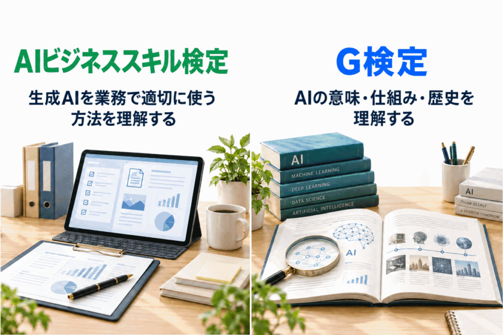 AIビジネススキル検定とG検定の違いのイメージ画像